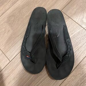 Black Rainbow Thong Sandals